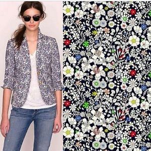 J Crew Size 6 Schoolboy Blazer Blue Floral Liberty